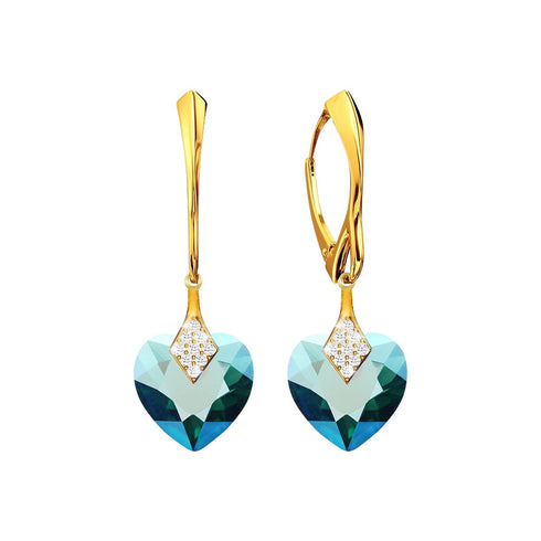 Серебряные серьги "Mīļais Valentīns (Emerald Shimmer)" с кристаллами Swarovski™